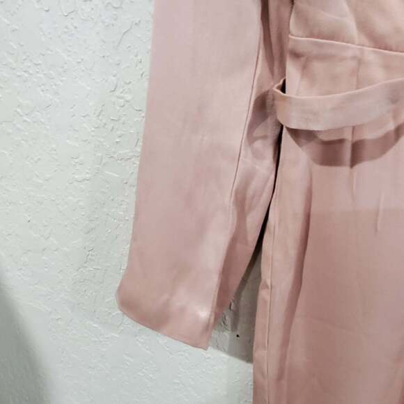 Free People Jumpsuit Womens Sz 8 Mystic Tan Pink Satin Silky Glam Festival Party - Picture 6 of 12